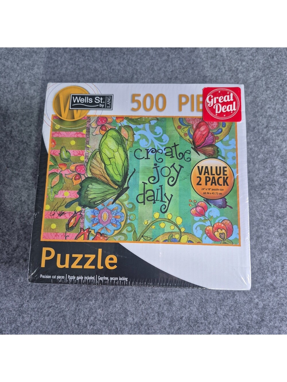 2 Pack LANG Wells St Create Joy Daily & Enjoy the Jigsaw Puzzles 500 Pieces New